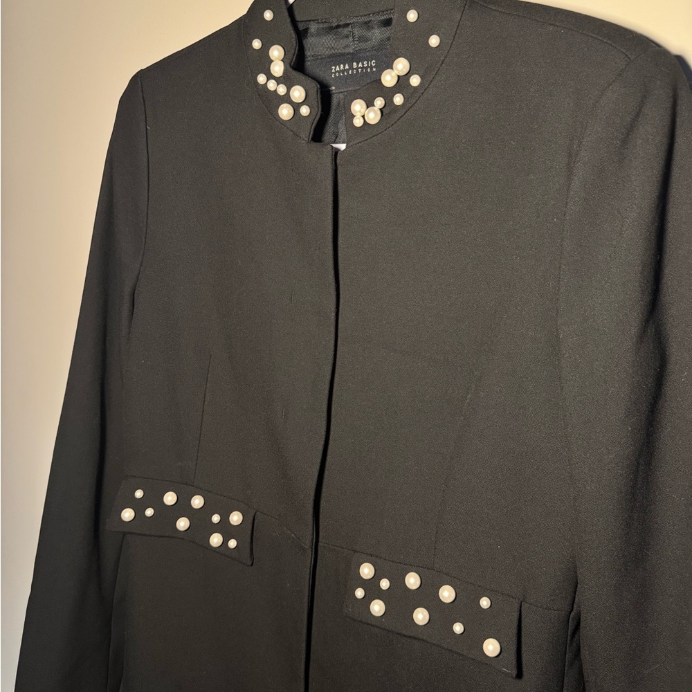 Zara Studded Blazer Coat in Black, Size M NWT - Picture 6 of 16